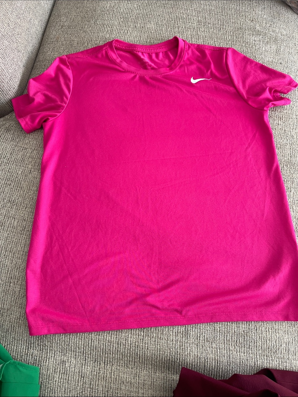 Nike Hot Pink Crew Neck Athletic Tee